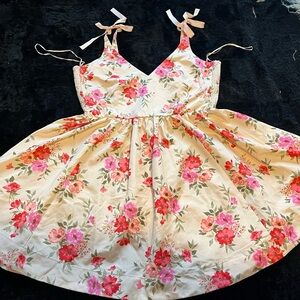 Old Navy - The Occasion Taffeta Pink Floral Tie-Strap Dress with Pockets!